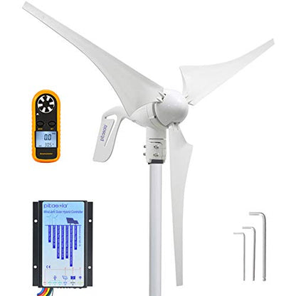 Wind Turbine Generator 12V 400W with a 30A Hybrid Charge Controller. As Solar and Wind Charge Controller which can Add Max 500W Solar Panel for 12V Battery.