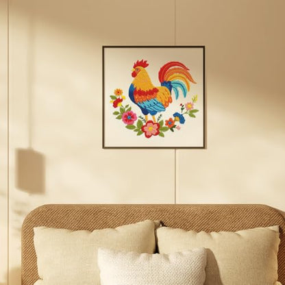 Nuberlic Embroidery Kit for Beginners, Rooster Needlepoint kit - color: Rooster
