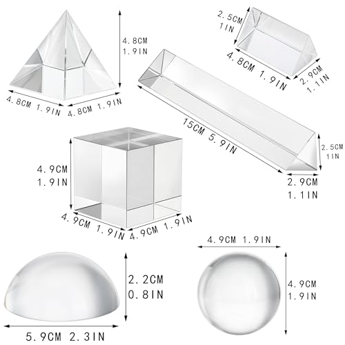 6 Pack K9 Optical Crystal Photography Prism Set for Creative Photography
