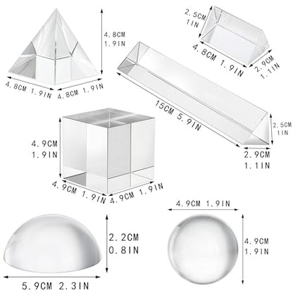 6 Pack K9 Optical Crystal Photography Prism Set for Creative Photography