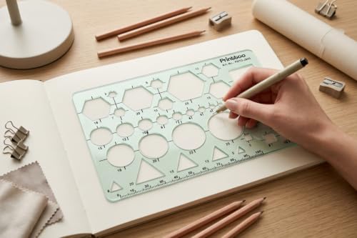 Printtoo Precision Geometry Drafting Stencil Ruler Technical Tool Set - color: Series -PRTD-2843A
