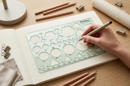Printtoo Precision Geometry Drafting Stencil Ruler Technical Tool Set - color: Series -PRTD-2843A