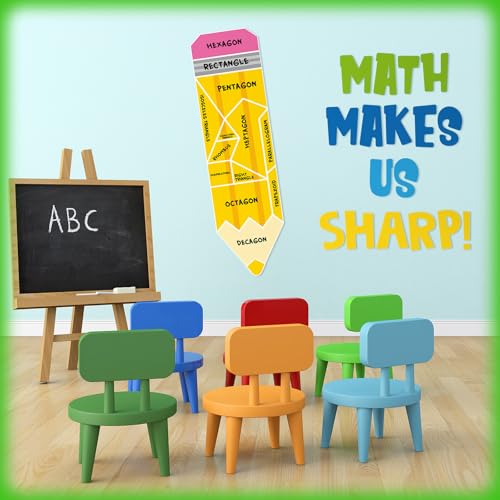 Mooliwe 32 Pcs Math Bulletin Board Pencil Cutouts Classroom Decor