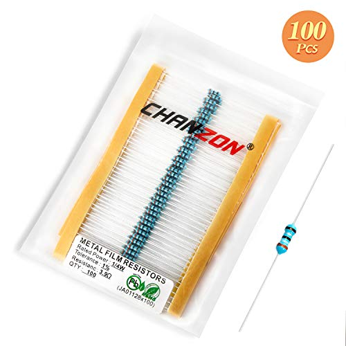 Chanzon 100pcs 1/4W (0.25W) 3.9 Ω ohm Metal Film Fixed Resistor - size: [1-4ZC01] 3.9 ohm