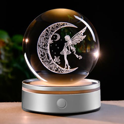 3D Fairy Crystal Ball Fairy Gifts for Daughter - color: 3D Moon Fairy