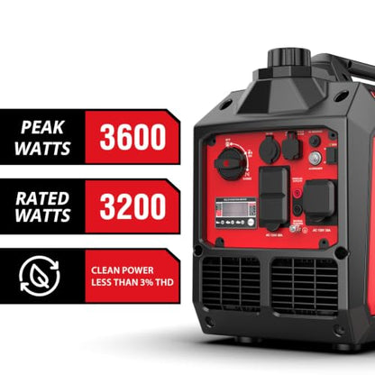 PowerSmart 3600 Watt Portable Inverter Generator for Camping or Home Use