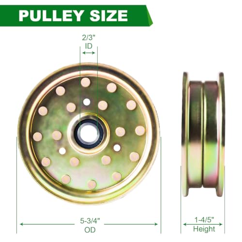 Idler Flat Pulley 116-4669 99-8912 126-9197 Fits Exmark Toro Lazer Z HP Pioneer Radius Turf Tracer S X Time Cutter ZX Mower (2 Pack) - color: 116-4669 99-8912 2 pack