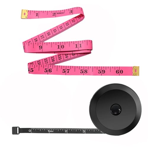 60 Inch Tape Measure Soft Measuring Tape for Body Fabric Sewing Tailor - color: Rose Red Black