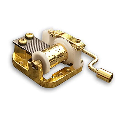 BinkeGG Play (Für Elise) Golden Music Box Spare Part Hand Crank Sankyo Musical Movement for DIY Musical Boxes (30 Tunes Option) - color: 1. Hand Crank Musical Movement, size: Für Elise