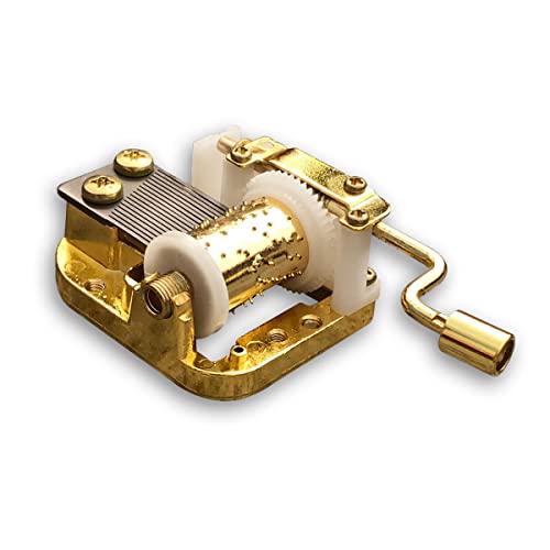 BinkeGG Play (Always with Me) Golden Music Box Spare Part Hand Crank Sankyo Musical Movement for DIY Musical Boxes (30 Tunes Option) - color: 1. Hand Crank Musical Movement, size: Always With Me
