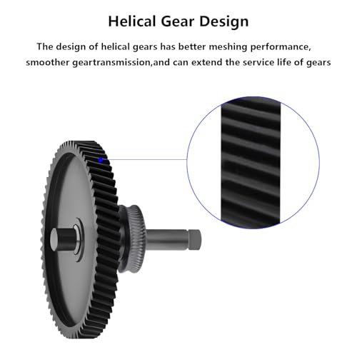 Upgrade Hardened Steel Extruder Gear Assembly Kit for Bambu Lab A1, Aluminum Alloy Handle Helical Gear Integrated Shaft Design DLC Coating Extruder Gear for A1, A1 Mini 3D Printer - style: for A1