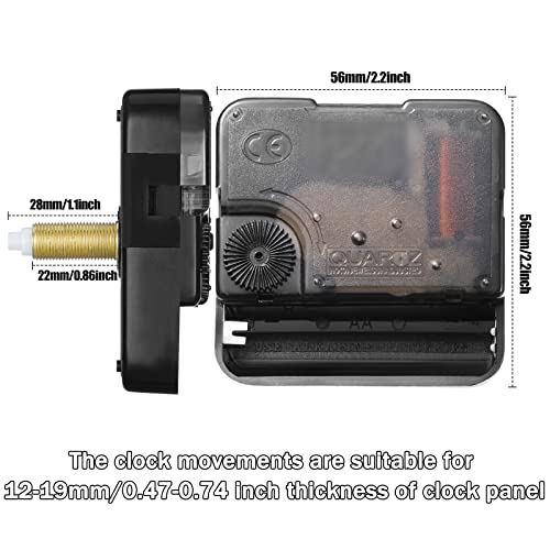 Mudder 6 Pack Silent Clock Movement Mechanism, 28 Mm/ 1.10 Inches - size: 28 mm