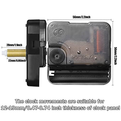 Mudder 6 Pack Silent Clock Movement Mechanism, 28 Mm/ 1.10 Inches - size: 28 mm