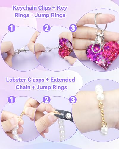 990PCS FIVEIZERO Keychain Making Kit, Mixed-Color Keychain Clips & Key Ring - color: mix