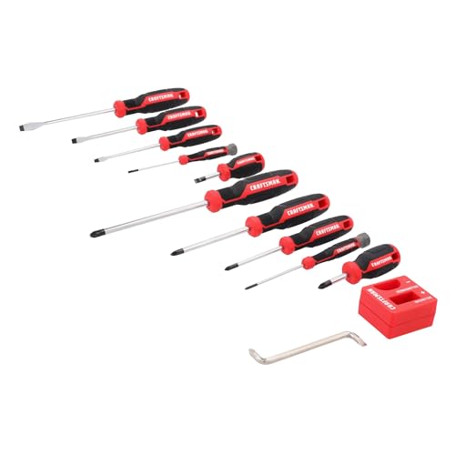 CRAFTSMAN Screwdriver Set, 12 Pc, Includes Flat Head and Phillips Screwdrivers, Offset, Magnetizer/Demagnetizer (CMHT65130) - style: New Version