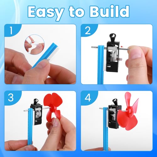 10 Bulk STEM Fan Kits for Kids, Party Favors Birthday Return Gifts Science Toys STEM Kit, Educational Classroom Crafts Projects for Boys, Summer Activities 8 9 10 Year Old