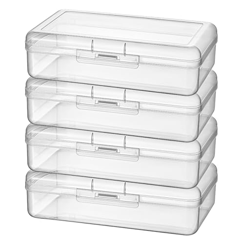 4 Pack Rectangular Clear Plastic Storage Containers, 8x4.7x2.3 inch - size: 8 x 4.7 x 2.3 inch