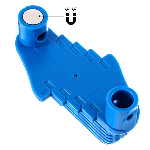 Weewooday 1 Pc Center Finder Tool Woodworking Marking Gauge Multifunction Magnetic Scriber Offset Marking Tool Pencil Holder Fits Standard Wooden Pencils (Blue)