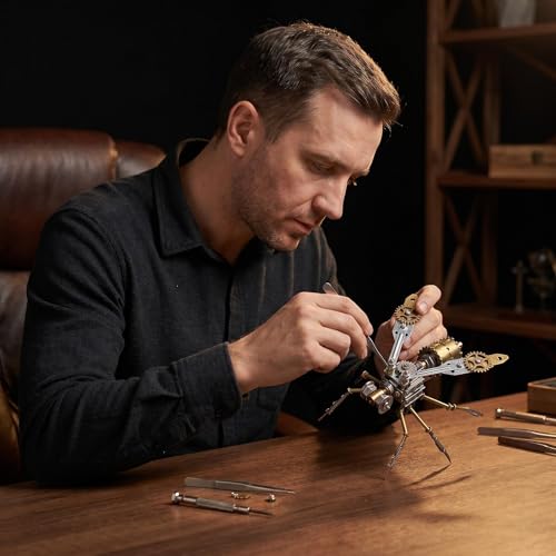 3D Metal Puzzles for Adults Teens-160+Pcs-Mechanical Wasp Bee Insect Models-3 Hours to Build-Ideal for Birthday Gifts and Decorations(Mechanical Wasp A) - style: Mechanical Wasp A
