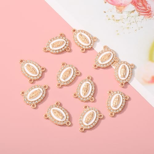 20 Piece Set Rhinestone Cross Connectors and Pendants for Jewelry Making (Gold - Cross B) - color: Gold - Cross B