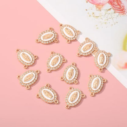 20 Piece Set Rhinestone Cross Connectors and Pendants for Jewelry Making (Gold - Cross B) - color: Gold - Cross B