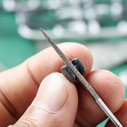 Quacc 10 PCS Diamond Needle File Set Small Metal Riffler Files Miniature Files Tools 140mm for Glass Wood Stone Jewelry