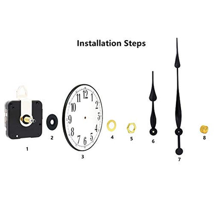 Youngtown High Torque Long Shaft Clock Movement Kit with 12 in Black Hands - color: Black, size: 29/32 inch Total shaft length