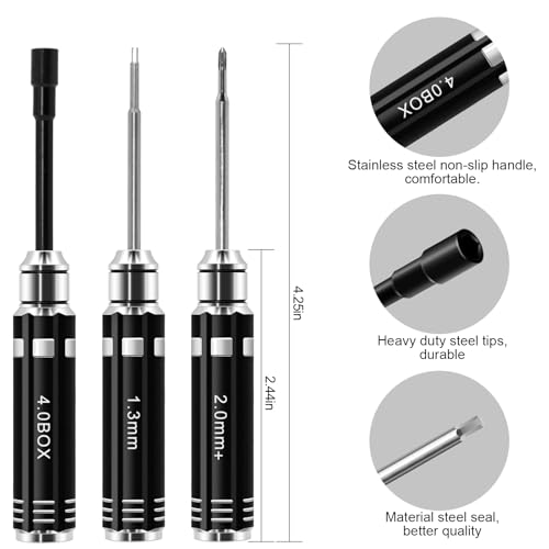 RC Tool Kit 12PCS Hex Screwdriver Nut Driver Set - color: Black