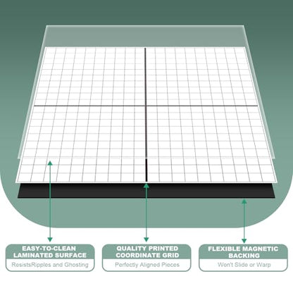 Magnetic Grid Dry Erase Whiteboard - 26"x26" XY Coordinate Math Board with Durable Gridlines for Algebra, Geometry, Classroom & Office Use | Perfect for Graphing, Planning, & Teaching - style: Grid