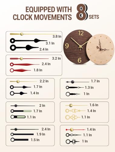3 Pack Clock Mechanism Replacement Kit with 8 Pairs Small Hands