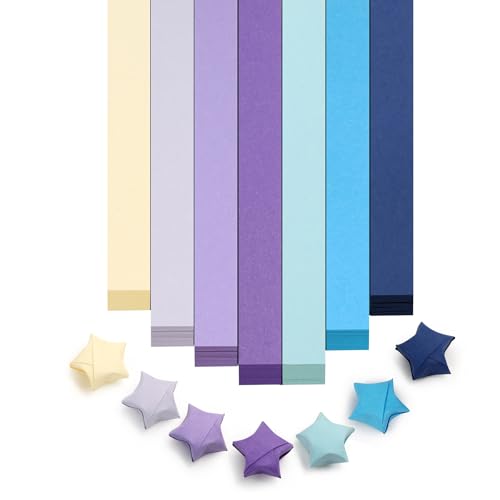 FoDau770 Solid Color Star Paper Strips - 1080 Sheet, Blue & Purple Series - color: Solid Cool Multicolor