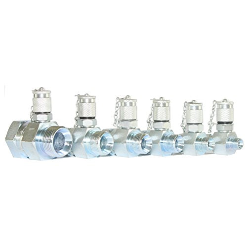 XZT BSPP 6 PACK Hydraulic Swivel Run tees,hydrulic tee connector,Tester Coupling set for hydraulic system, Excavator Construction Machinery