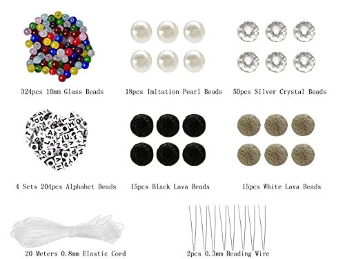 10mm Assorted Glass Beads 626pcs Kit for Jewelry Making - size: 10mm Mixed Set