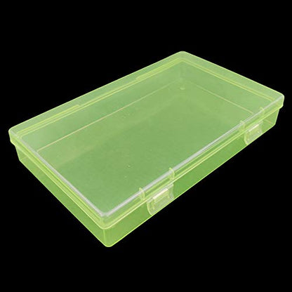 Goodma 4 Pieces Rectangular Plastic Storage Boxes, Green, 7.1x4.3x1.2 inch - color: Green, size: 7.1 x 4.3 x 1.2 in