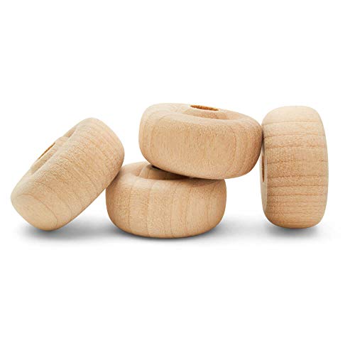Classic Mini Wooden Wheels, Great for Crafts Too, 1 Inch Diameter, 1/2 Inch Thick, 1/4 Inch Hole, Pack of 100, by Woodpeckers - color: Pack of 100, size: 1 inch, 1/2 inch thick