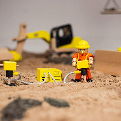 Tidlo Wooden Construction Playset - Building Site Set