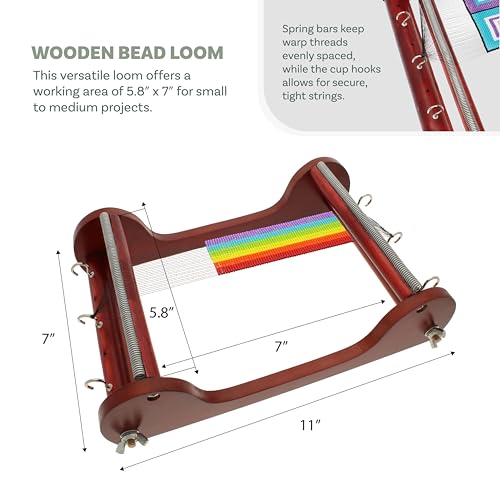 The Beadsmith Wooden Bead Loom - size: 11 x 7 x 3 inches