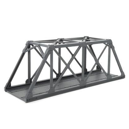 HO Scale 1:87 Model Truss Bridge Kit for Model Track Model Trains QLF46 (Dark Gray) - color: Dark Gray