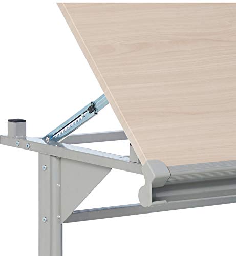 Stand Up Desk Store Adjustable Height and Angle Drafting Table Drawing Desk with Large Surface (Silver Frame/Birch Top, 40" W X 26" D) - color: Birch/Silver
