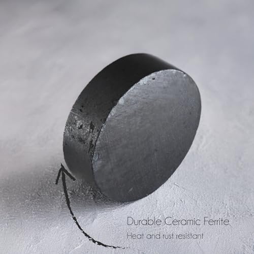 Eisco - Ceramic Disc Magnets Pack of 6-25x5mm - Durable and Versatile Magnets for Science, Education, and Experiments - Ideal for Magnetic Fields Studies, STEM Projects, and Lab Applications