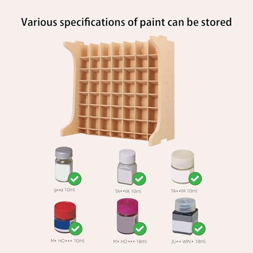 Paint Rack Organizer with 49 Holes Suitable for 10ml TAMIYA/10ml MR HOBBY/18ml MR HOBBY, Model Tool Storage with MDF Material, Craft Paint Holder Rack GK13 - size: 49 Holes TAMIYA/MR HOBBY