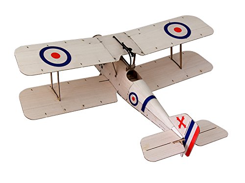Viloga Micro Balsa Wood Model Airplane SE5A Biplane, 14.8'' Wingspan Laser Cut Unassembled Model Airplanes Kits to Build for Adults, DIY Mini RC Plane for Indoor Fly (KIT+Motor+ESC+Servos)