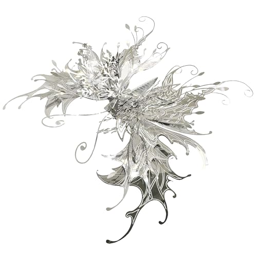 3D Metal Puzzles for Adults,Sliver Butterfly Model Design,Glitter Cute Insects Animals Puzzles Metal Building Kits,Brain Teaser DIY Creative Ornament Sets Need Assembly Home Decor (HD-6)