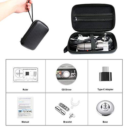 USB Digital Microscope Compatible with Android Windows Linux Mac - color: Gray