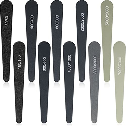 Honoson 10 Pcs Sanding Sticks for Plastic Models, Low Grits, Water Drop - style: Water Drop Style