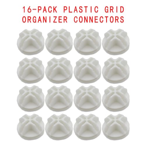 16-Pack White Plastic Wire Cube Connectors for Grid Shelf Storage - color: 16pcs White