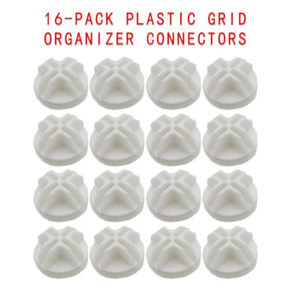 16-Pack White Plastic Wire Cube Connectors for Grid Shelf Storage - color: 16pcs White