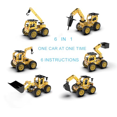 Construction Kits Stem Metal 3D Puzzle Machine Vehicle Model Car Construction Set Toy Parent-Child Interaction Play Sets Gifts for Children Age 4-16 Years - style: construction vehicle