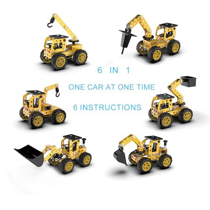 Construction Kits Stem Metal 3D Puzzle Machine Vehicle Model Car Construction Set Toy Parent-Child Interaction Play Sets Gifts for Children Age 4-16 Years - style: construction vehicle