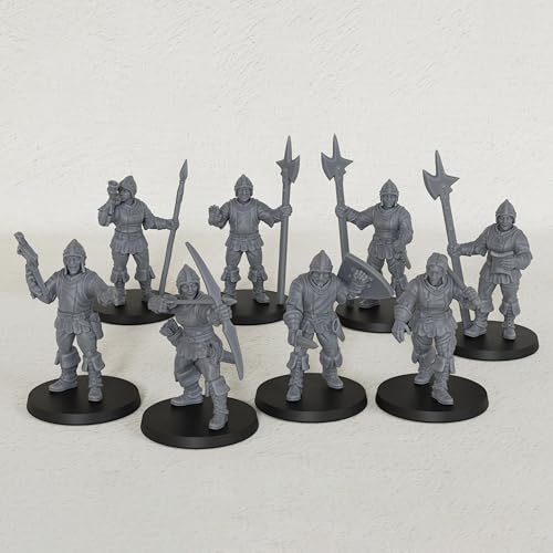 AUSPDICE Gothic City Guard Minis, 25mm Soldiers for TTRPGs, AF1104 S - color: Af1104 S City Guard Warrior